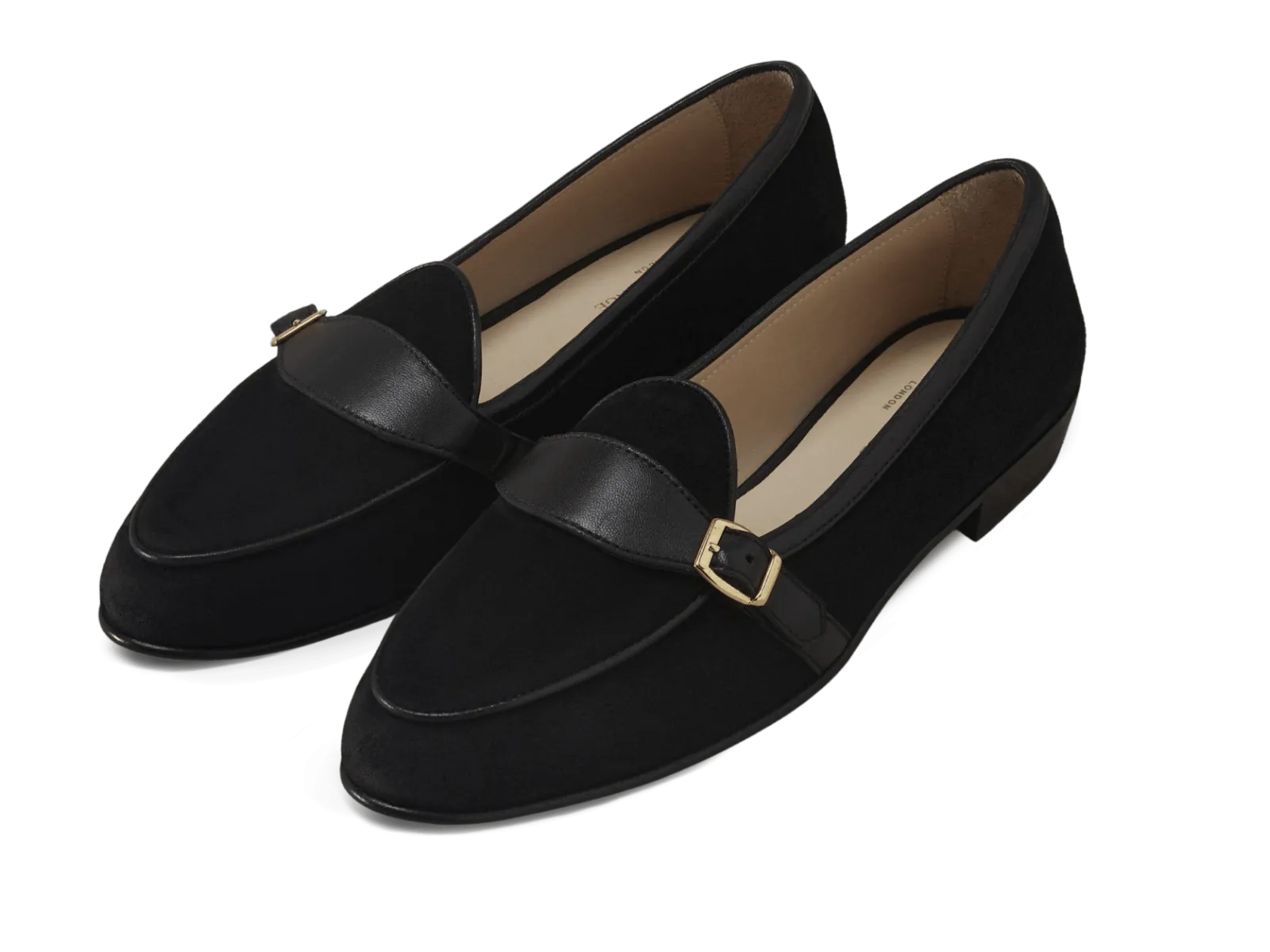 Sagan Buckle in Obsidian Black Asteria Suede